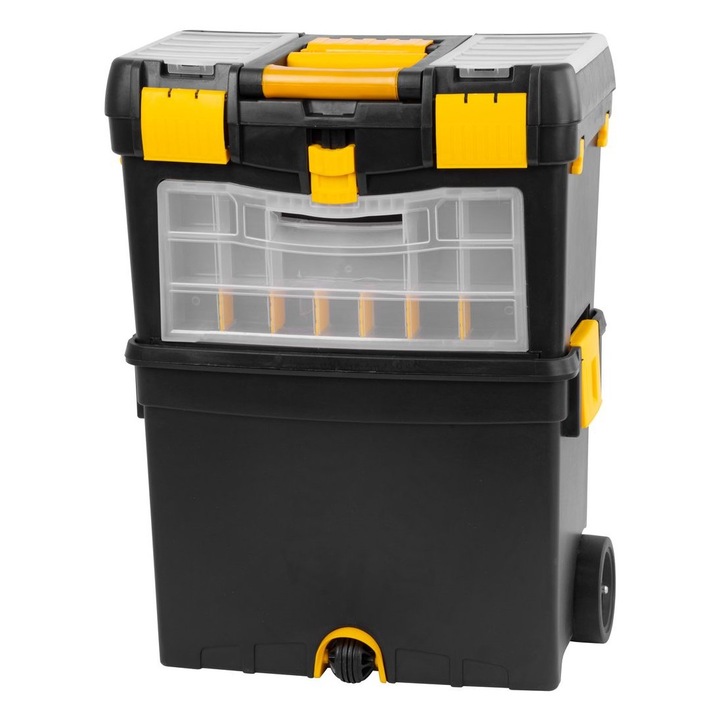 Cutie scule pe roti, dimensiune 45x26x62 cm, maner ajustabil, max 25 kg