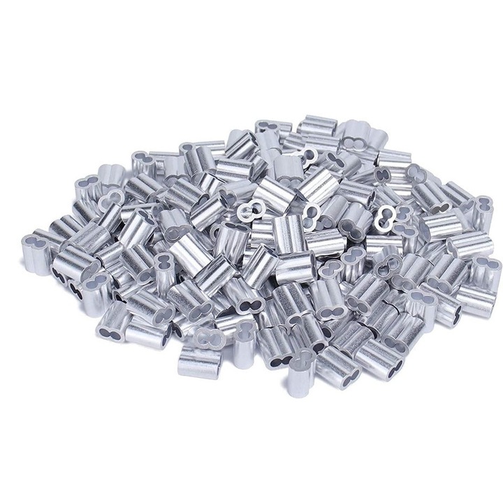 Set 100 mansoane cabluri, Aluminiu, 1.5mm, Argintiu