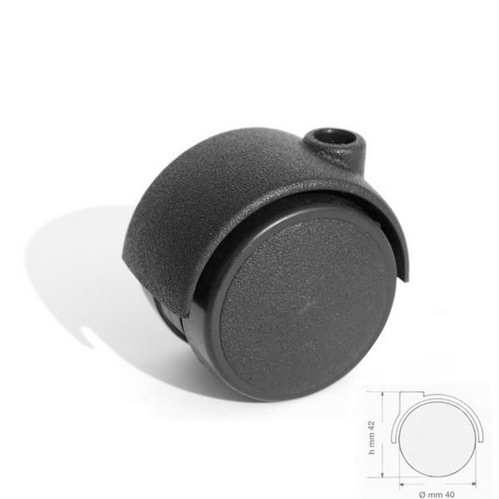 Rotila D40 mm, 15kg, plastic, neagra
