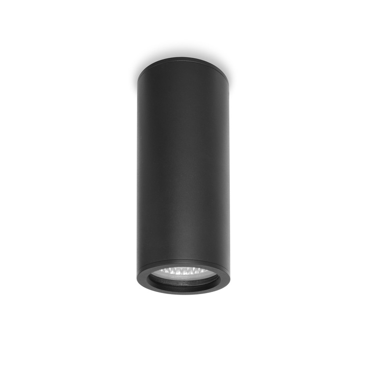 Plafoniera exterior Rima, negru mat, LED, 10W, IP54, D.6 cm