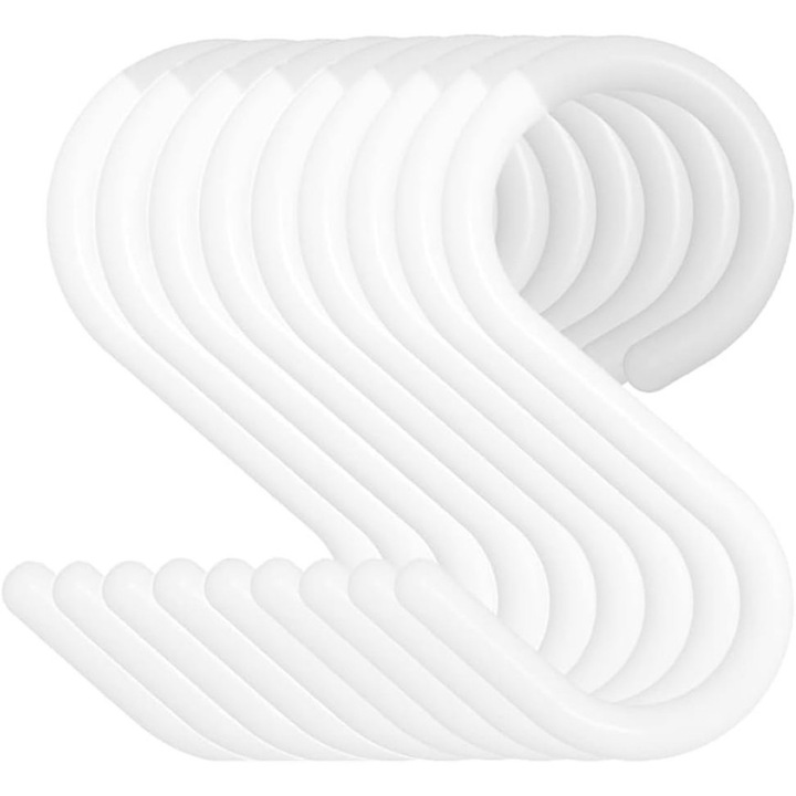 Set 9 agatatori, Polipropilena, 36x60mm, Alb