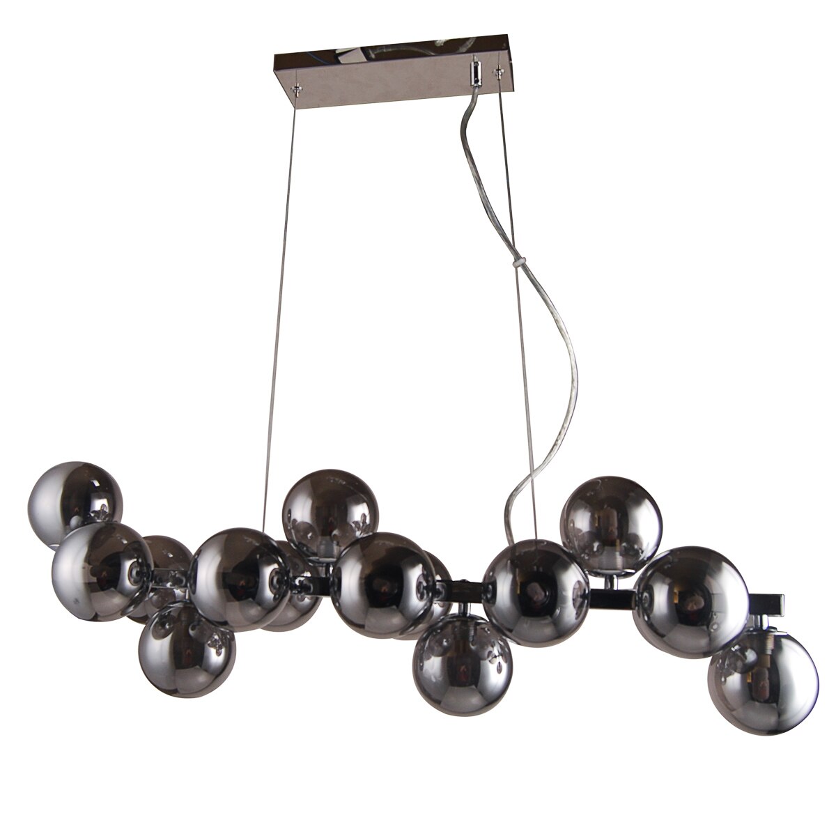 MERU3Dスト Lustra Italux Marbelio, crom, sticla fumurie, 16XG9, L.76 cm - eMAG.ro