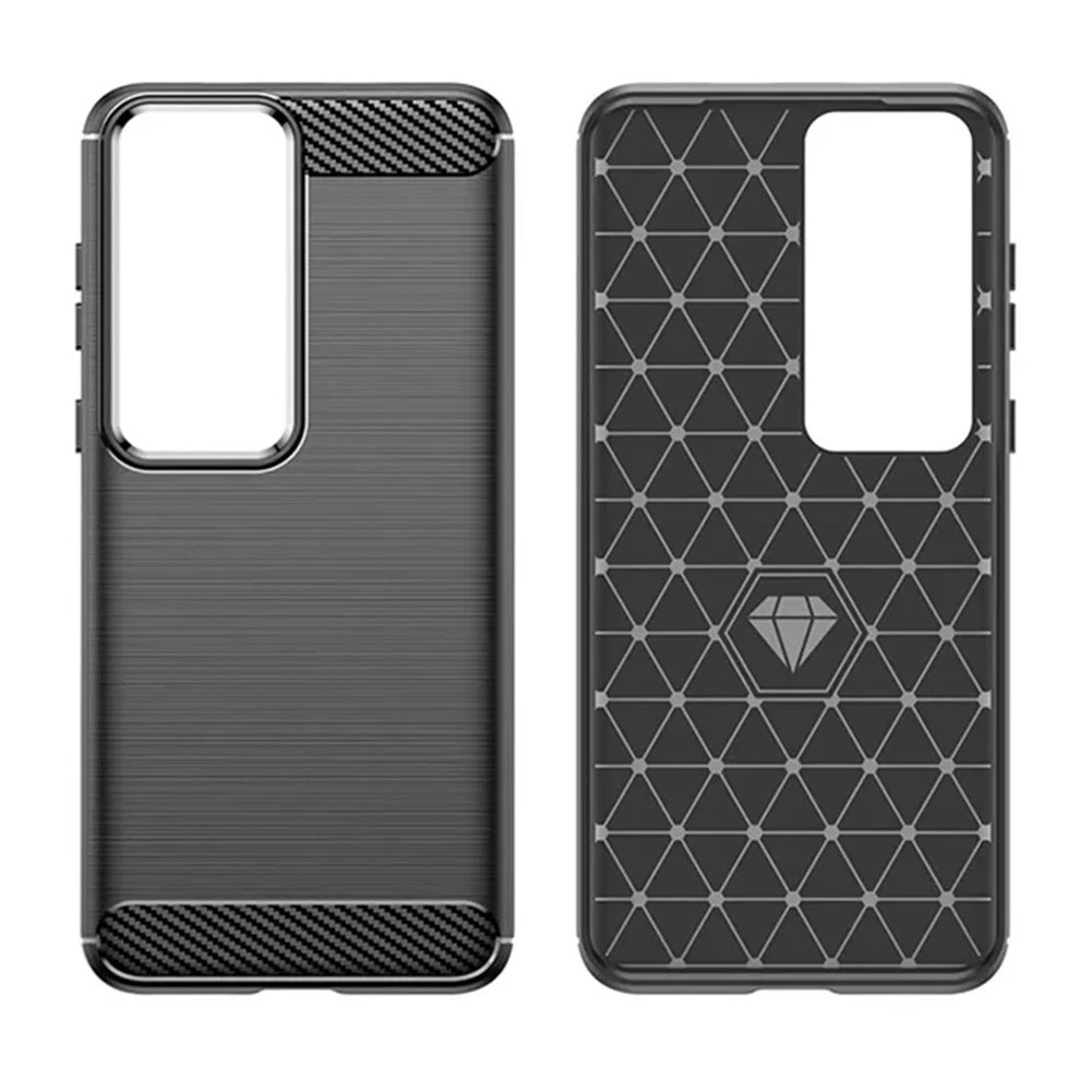 Husa Pentru Telefon Carbon, Compatibila cu Huawei P60 / P60 Pro, Armored Shockproof G-Tech, Finisaj Mat, Negru