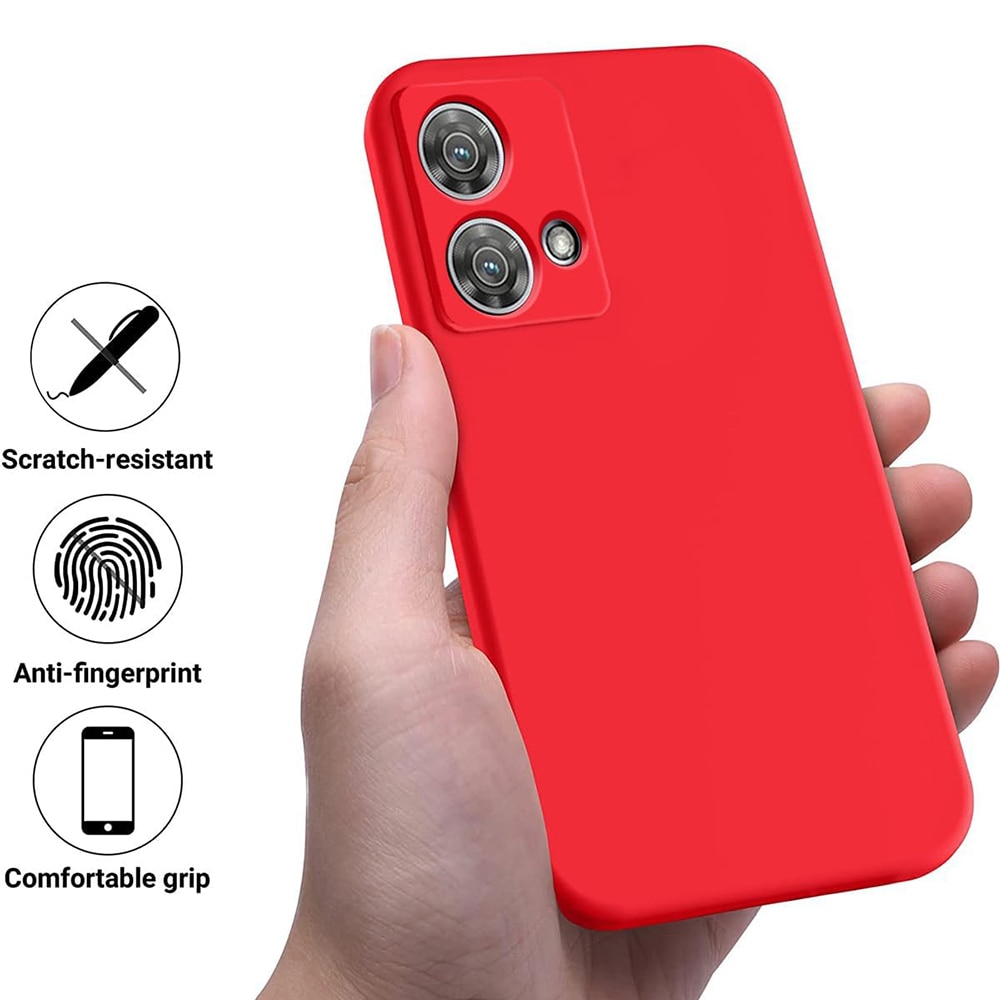 Husa Jelly Silicone Compatibil cu Motorola Edge 40 Neo, Interior de microfibra, Flexibila, Rosu