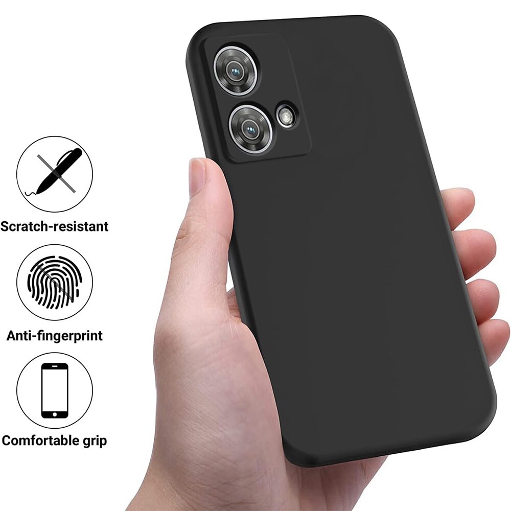 Husa Jelly Silicone Compatibil cu Motorola Edge 40 Neo, Interior de microfibra, Flexibila, Negru