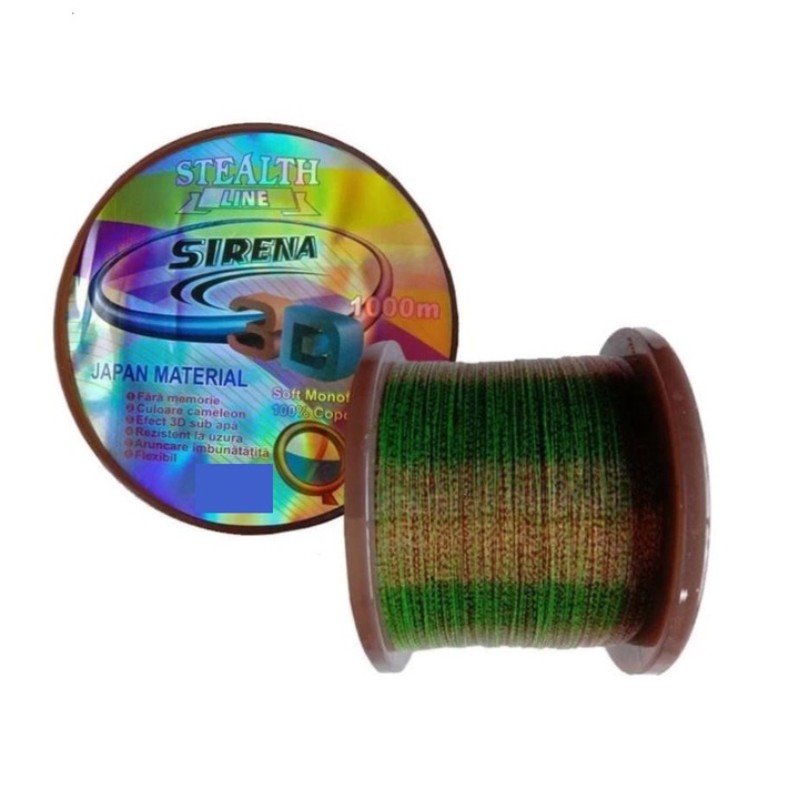 Monofilament Sirena 3D, 1000 m, 0.25 mm, 15 kg