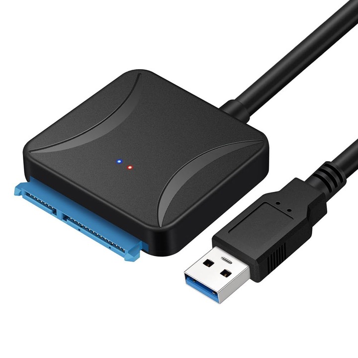 USB 3.0 адаптерен кабел за SATA3, 5 Gbps, конвертор на външен твърд диск за 2,5/3,5 инча HDD, черен, JENUOS®