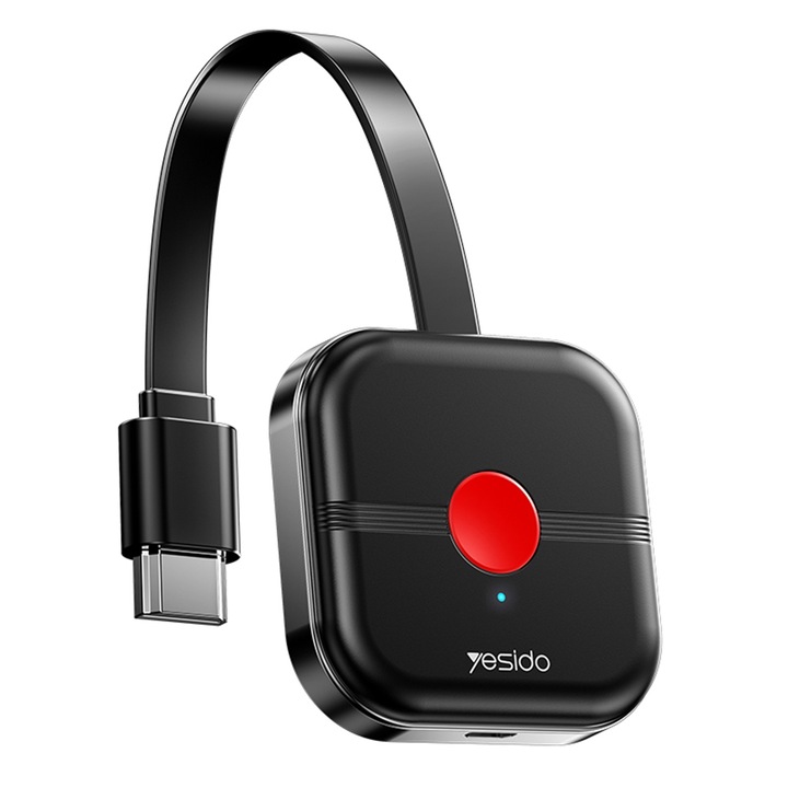 Receiver HDMI, conector HDMI tata la Micro-USB mama, Wi-Fi 5G, lungime cablu 1m, 1Gb memorie, ABS si policarbonat, Negru