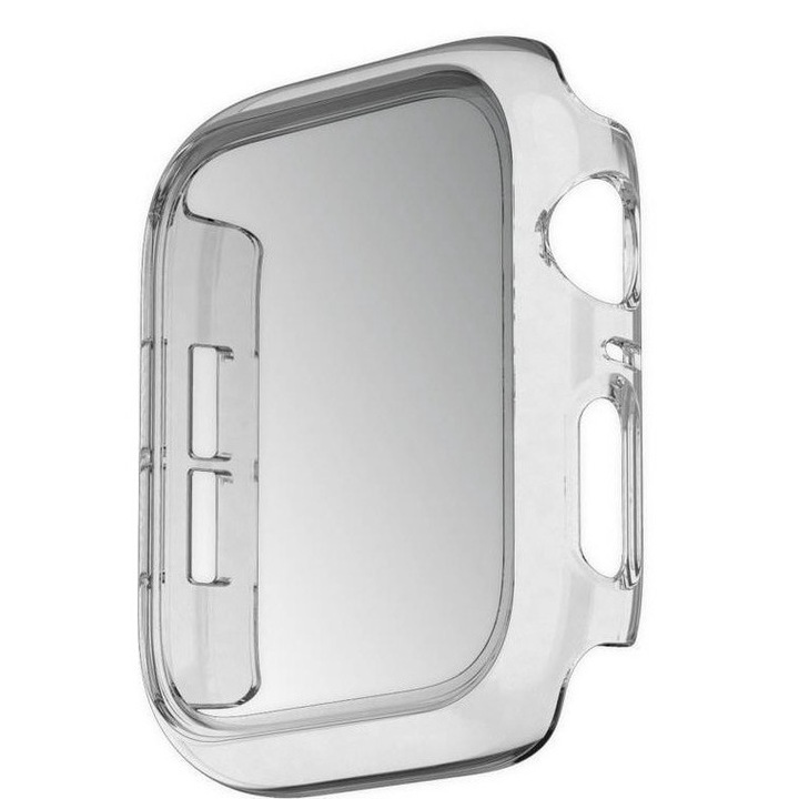 Okosóra képernyőtok, Strado, Apple Watch 7-tel kompatibilis, 45 mm, átlátszó