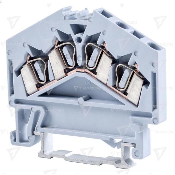 Bloc terminal pentru sina, Tracon Electric, ABS, 24A, 800V, Gri