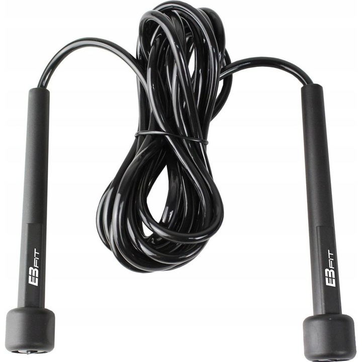 Coarda de sarituri, EB FIT, Plastic, Negru