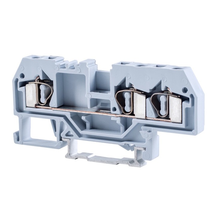 Bloc terminal pentru sina, Tracon Electric, ABS, 32A, 800V, 6 x 33 x 74.5 mm, Gri