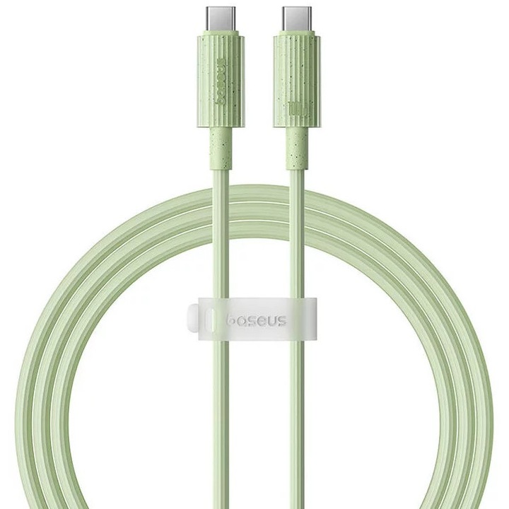 Baseus Habitat Series kábel, USB-C - USB-C, Gyorstöltés, 100W, 1m, Zöld