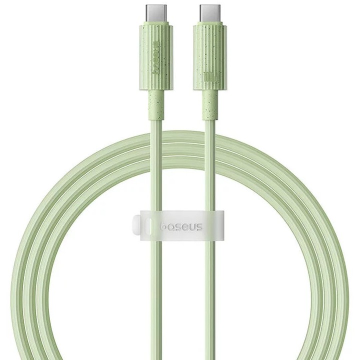 Cablu Baseus Habitat Series, Incarcare rapida, USB-C la USB-C, 100W, 1m, Verde