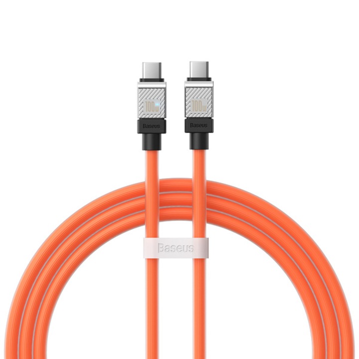 Кабел Baseus Coolplay, USB-C към USB-C, 100 W, 1 м, Orange