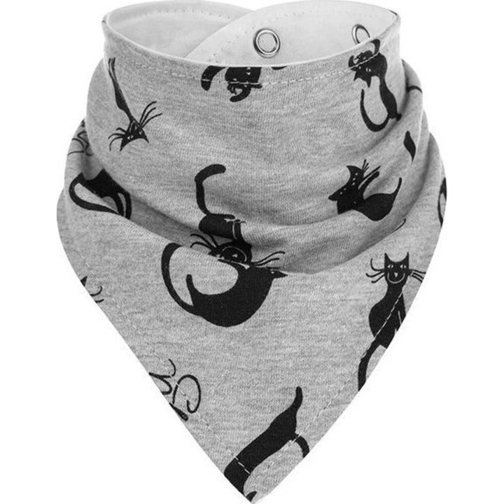 Esarfa pentru bebelusi, Akuku, Bumbac, Gri/Negru