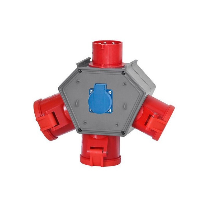Разклонител POLYBOX, F-Elektro, щепсел 32A/5P, контакти 3x32A/5P, 230V