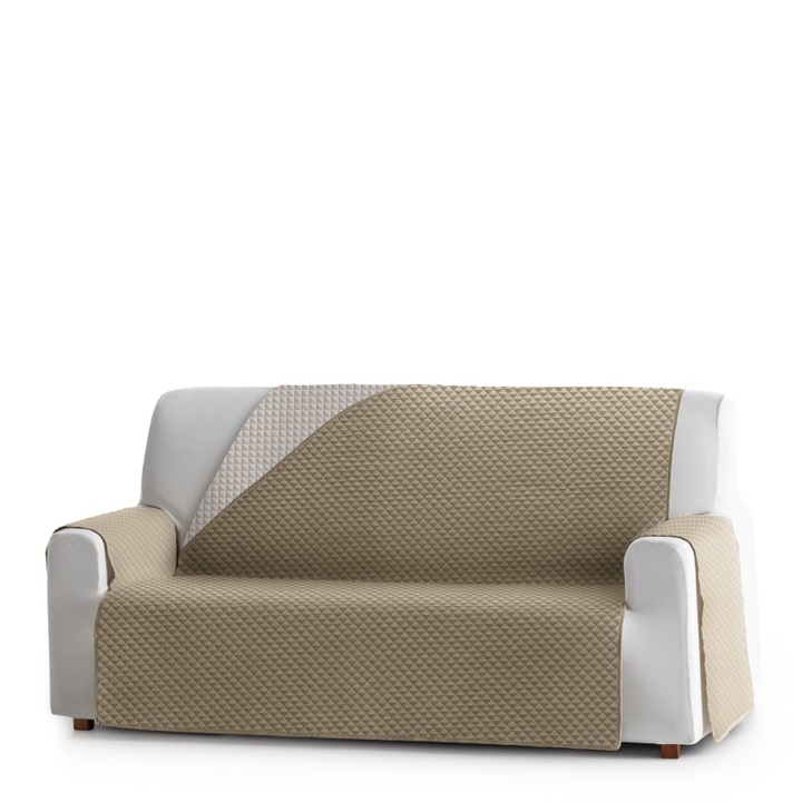 Двустранно капитонирано покривало за 3-местен диван, 170-210 см, Eysa, Oslo, C11 Тъмно бежово, Екрю