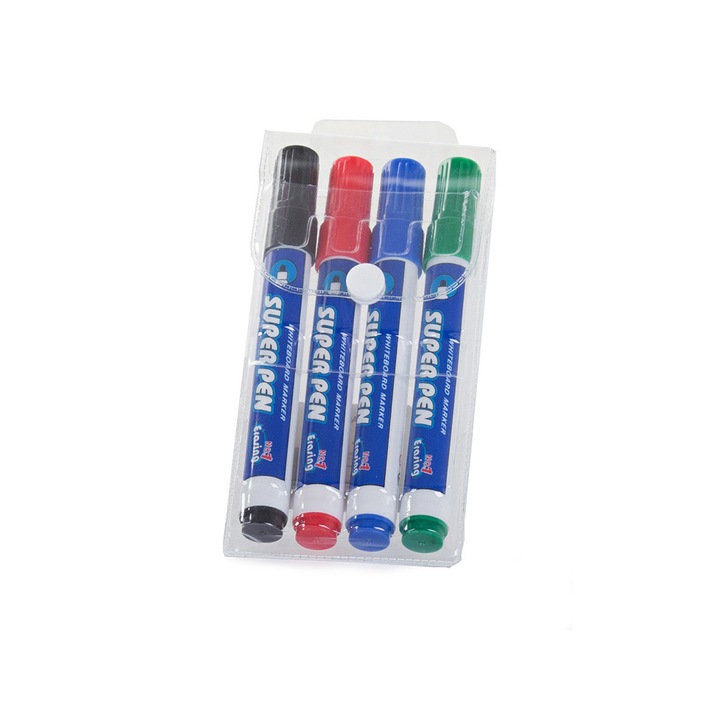 Verk Group könnyen letörölhető jelölőkészlet, 4 szín, 2mm, 14x1,5cm