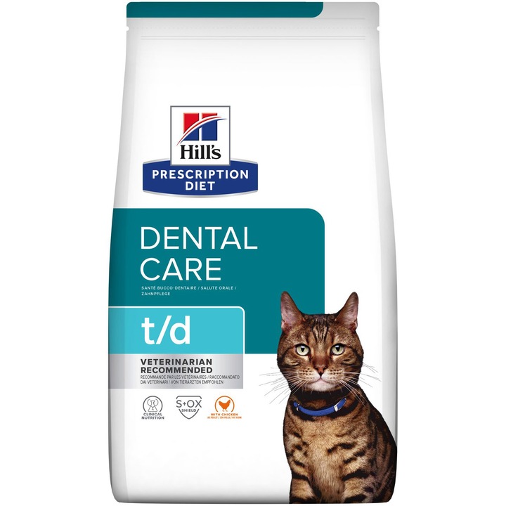 Суха храна за котки Hill's PD t/d dental care, С пиле, 1,5 кг