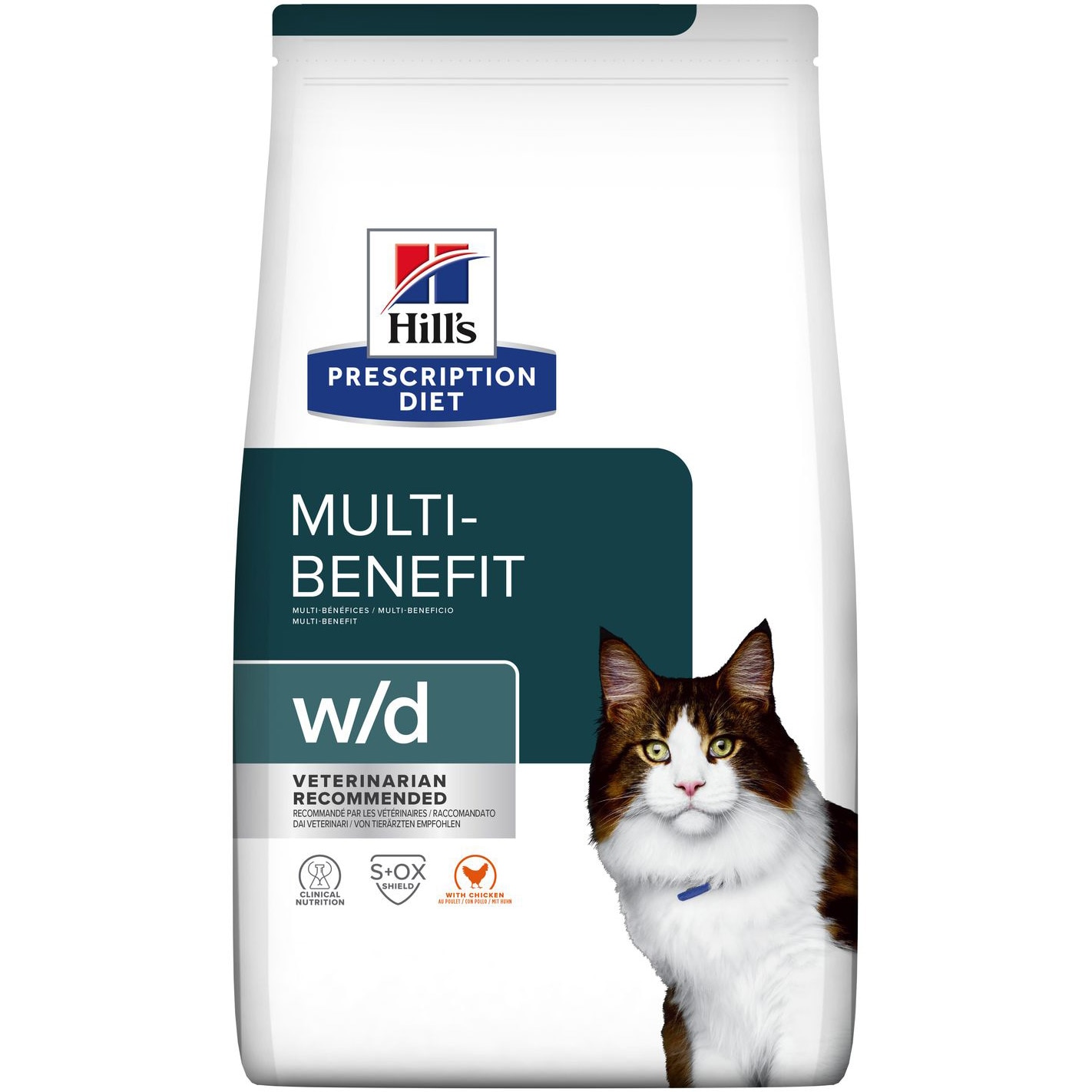 Pui Multi Hrana uscata pentru pisici Hill's PD w/d multi-benefit, cu pui, 1.5 kg ...