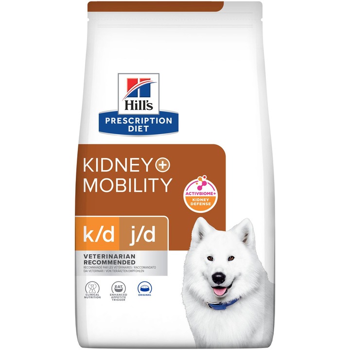 Hrana uscata pentru caini Hill's PD k/d kidney + mobility, 4 kg