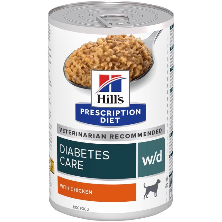 Мокра храна за кучета Hill's PD w/d diabetes care, С пилеко, Консерва, 370 гр