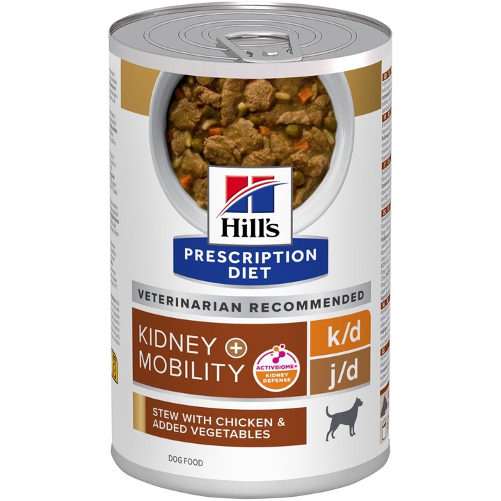 Hrana umeda pentru caini Hill's PD k/d kidney care, pui cu legume, conserva, 354 g