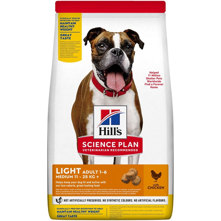 Hrana uscata pentru caini Hill's SP light medium adult, cu pui , 2.5 kg