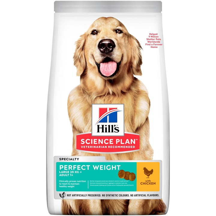 Hrana uscata pentru caini Hill's SP perfect weight large breed adult, cu pui, 12 kg