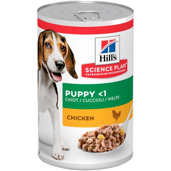 Hrana umeda pentru caini Hill's SP puppy, cu pui, conserva, 370 g
