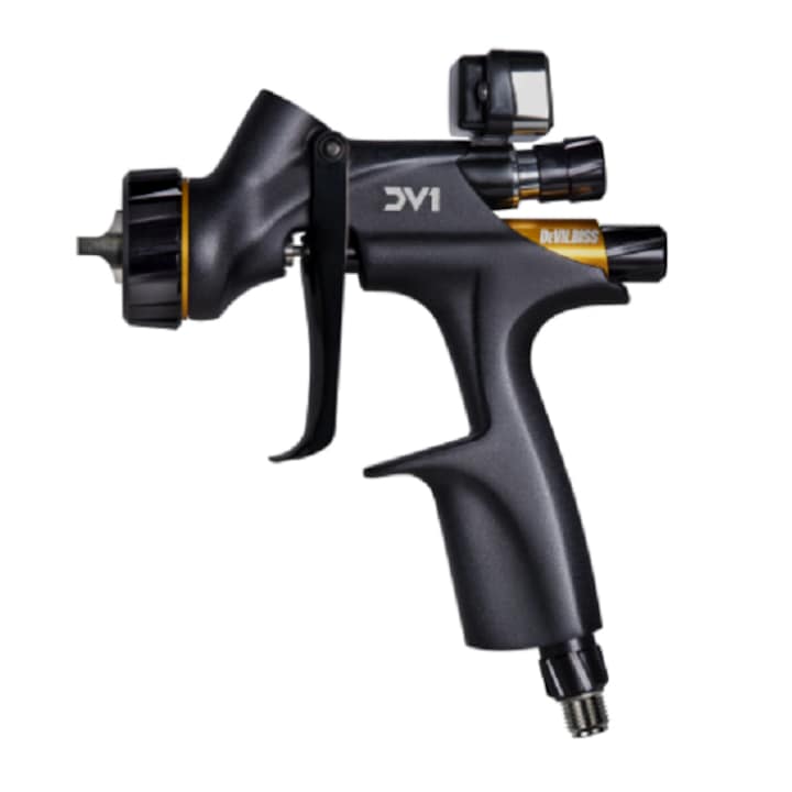Pistol de vopsit De Vilbiss, pentru lac, fara cana, cap HVLP Plus, cu diuza de 1.2 mm, 285 l/min