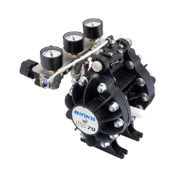 Pompa de aer cu diafragma De Vilbiss Binks, 1:1, 7 Bar, 4.2 l/min, montare pe perete, carucior si trepied, pentru atelier vopsitorie