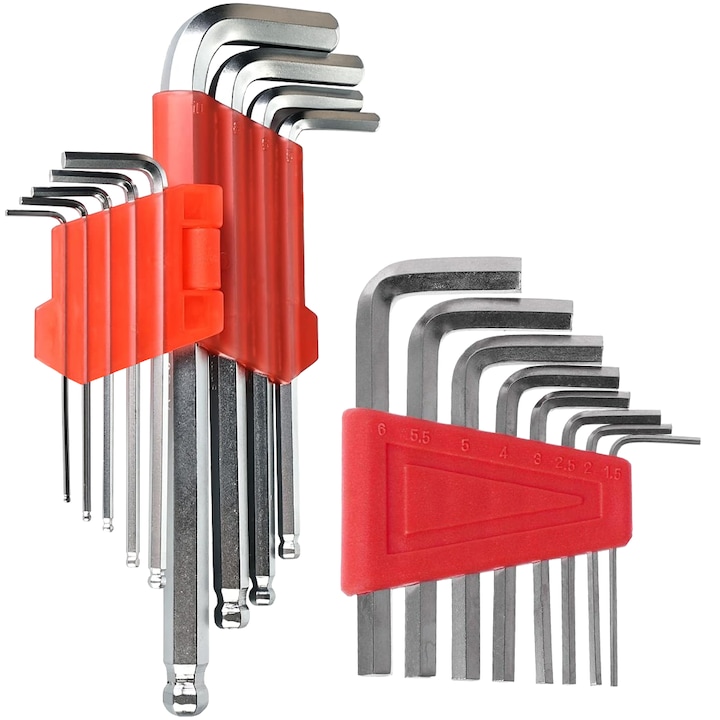 Set 18 chei imbus Cr-V EvoTools Professional, Yefound®, T10-T50, CrV, alungite, satin, MTX