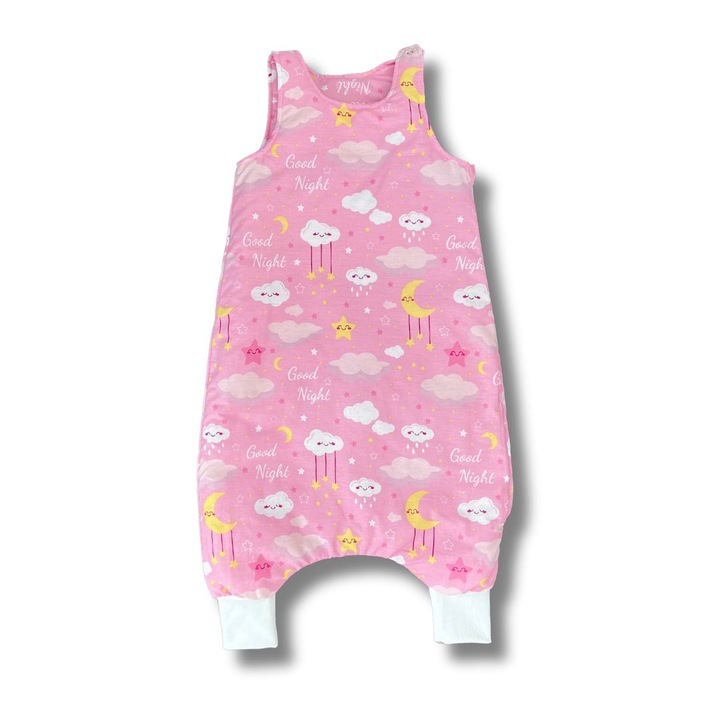 Sac de dormit iarna Kapinkata cu picioare, nor roz, 72 cm