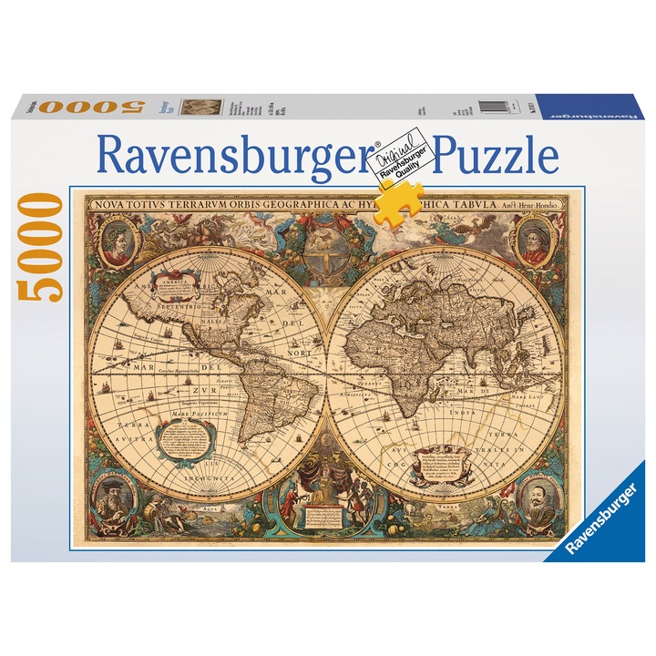 Пъзел Ravensburger Античната карта на света, 5000 части