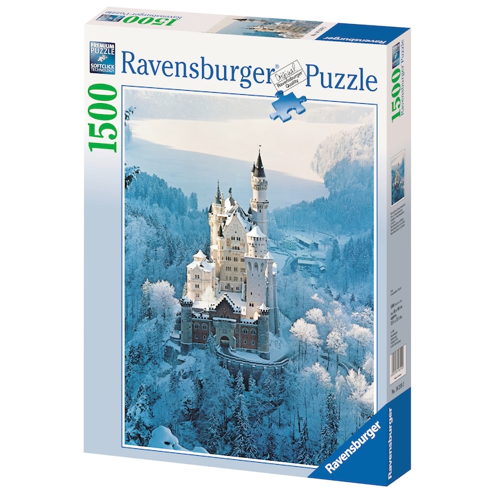 Пъзел Ravensburger Замъка Нойшванщайн през зимата, 1500 части
