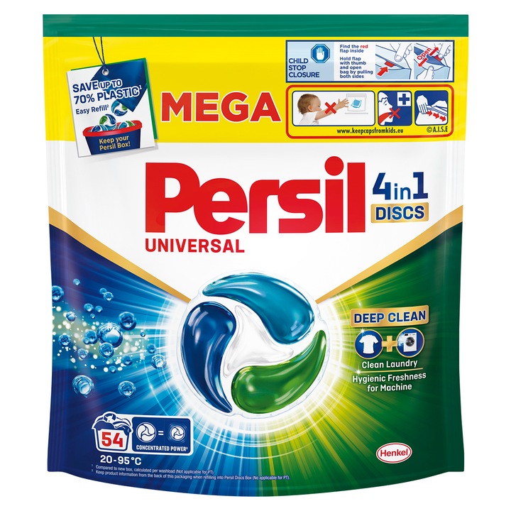 Detergent de rufe Persil 4in1 Discs Universal, 54 spalari