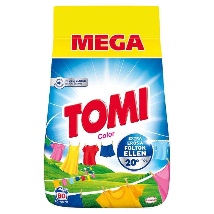Tomi Max Power Color mosópor, 80 mosás, 4.4 kg