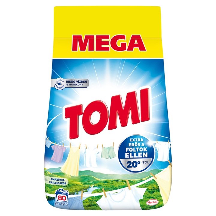 Tomi Max Power Amazónia Frissessége mosópor, 80 mosás