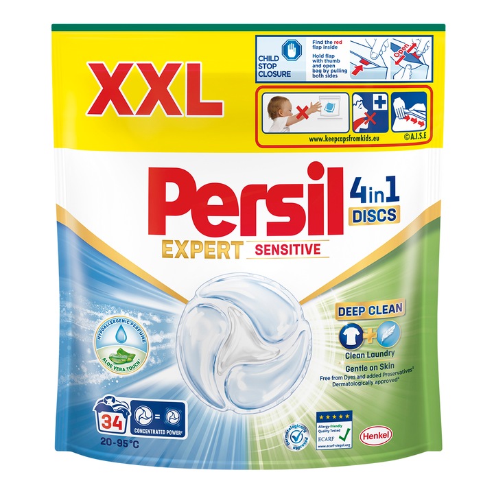 Persil DISCS 4в1 капсули за чувствително пране, 34 пранета
