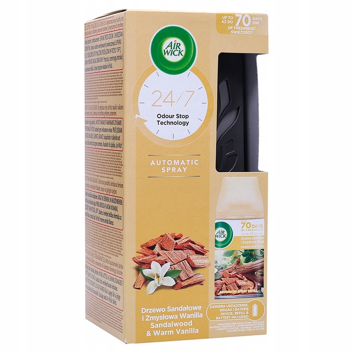 Légfrissítő utántöltővel, Air Wick, szantálfa, 250 ml