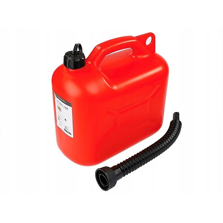 Туба за гориво, Carmotion, Полиетилен, 10 L, Червен/Черен