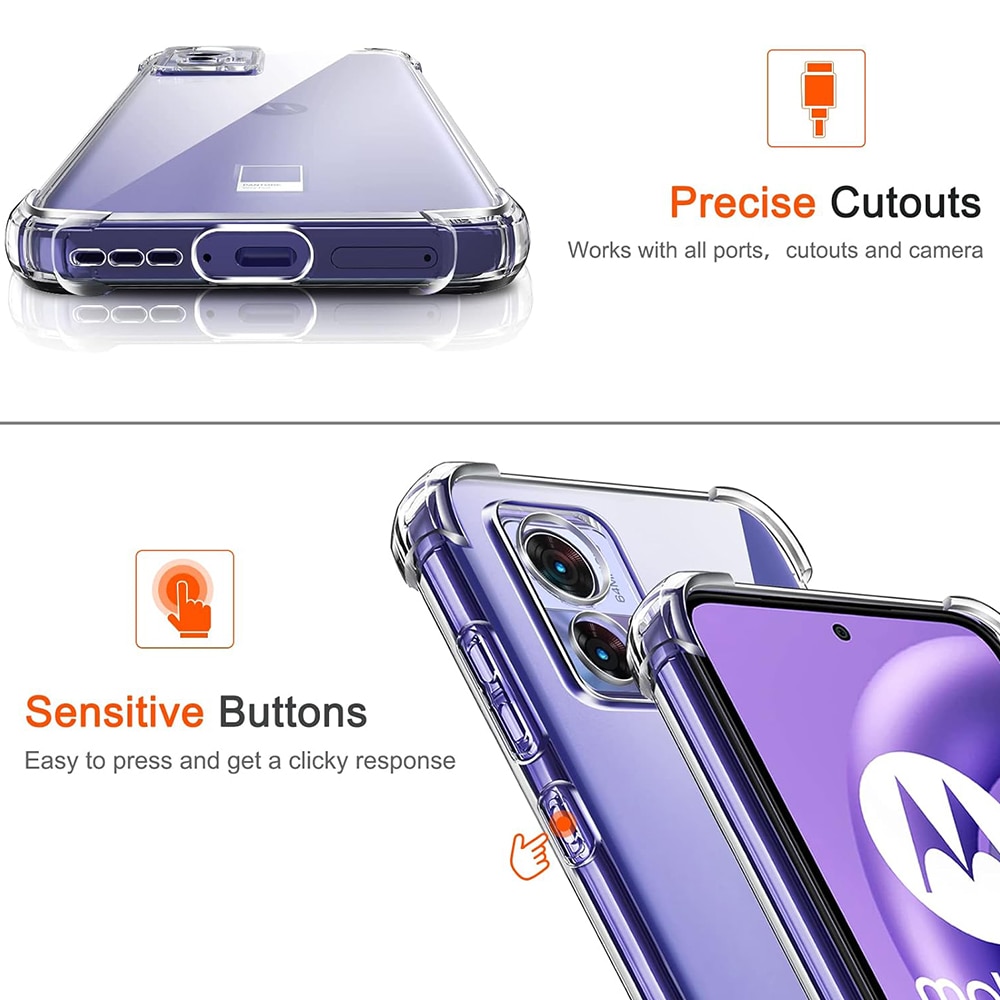 Husa protectie Mat-Tech compatibila cu Motorola Edge 30 Neo Protectie Camera, Colturi anti-soc, Decupaje Precise, Rezistenta la impact, Margini ridicate pentru protectia ecranului, Transparenta