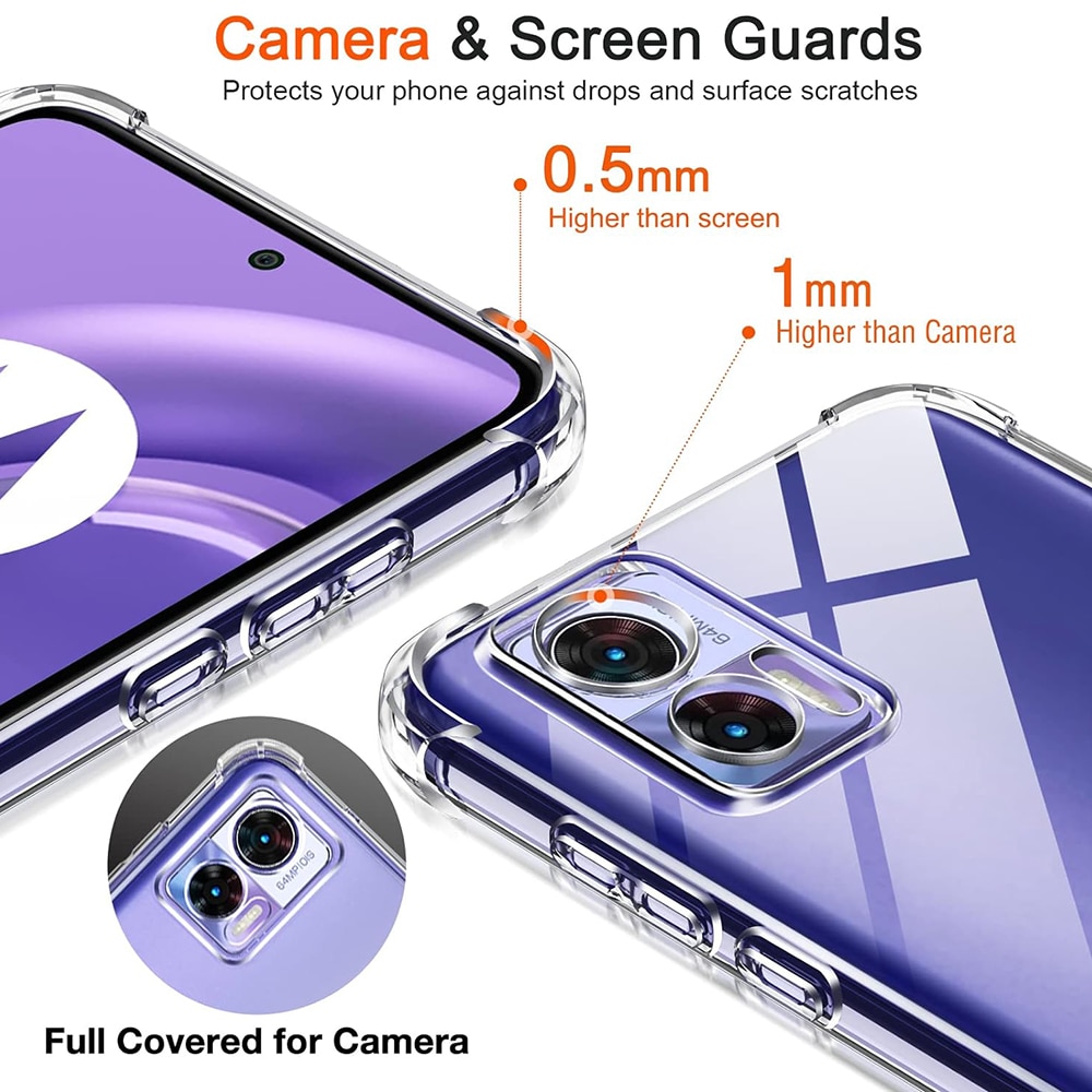 Husa protectie Mat-Tech compatibila cu Motorola Edge 30 Neo Protectie Camera, Colturi anti-soc, Decupaje Precise, Rezistenta la impact, Margini ridicate pentru protectia ecranului, Transparenta
