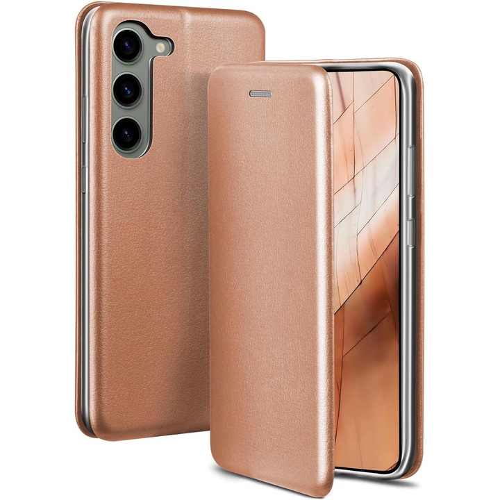 Калъф с флип капак, Магнитен, Съвместим със Samsung Galaxy S24 Fe, Златист