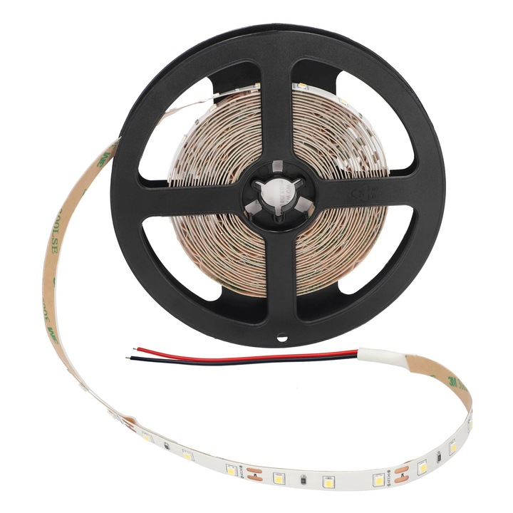 NASTRO LED SMD 5W 6000-6500K CW banda rece, 60LED/m, IP22 CRI>90, rola de 5 m, EDO777645 EDO