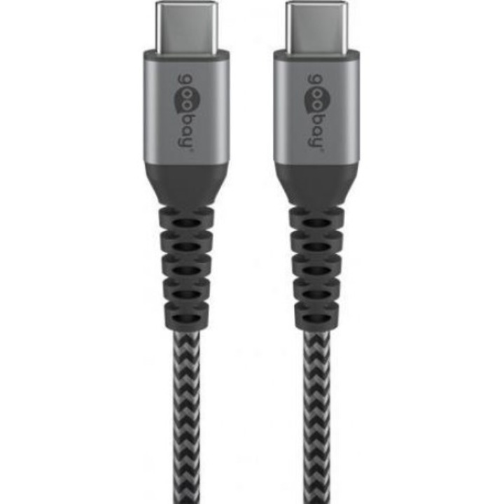 Cablu USB-C - USB-C, Goobay, 1 m, Gri
