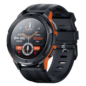 Ceas smartwatch barbati Tio®, 1.43 inch AMOLED, AI, Ultra Rezistent, Convorbire Bluetooth HD, 100 Sporturi, Monitorizare Ritm Cardiac Multi Point, Tensiune arteriala, Oxigen din sange, Carcasa Metalica, Difuzor, IP67, Portocaliu