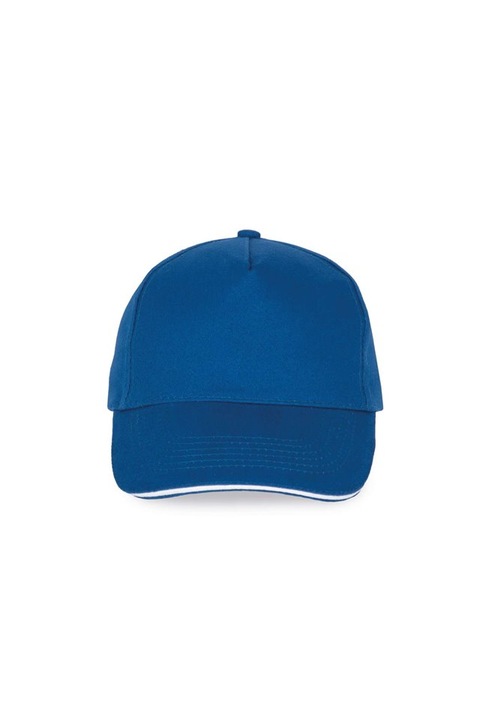 Unisex sapka, 5 panel - KP124, Fehér/Kék, Univerzális